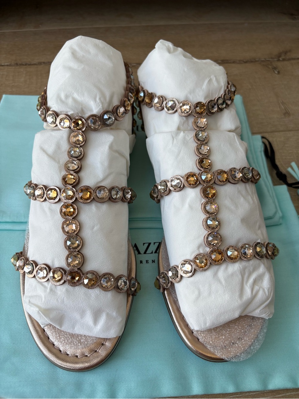NEW Aquazzura Tequila Sandals Copper size 34